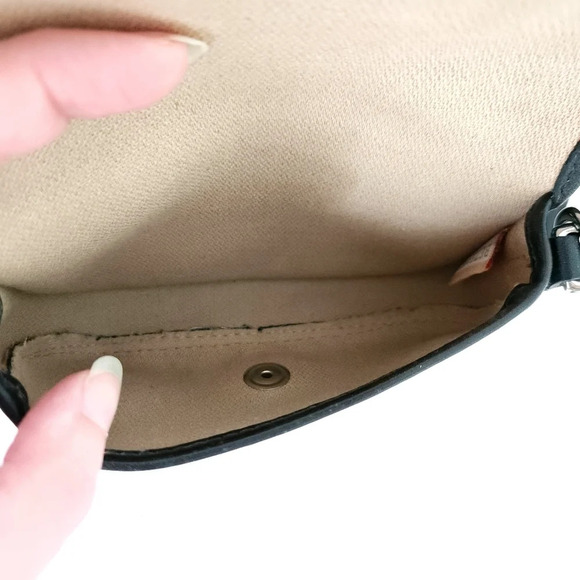 Dooney & Bourke Gray & Black Signature Jacquard Flap Wristlet Pouch / Wallet - Picture 3 of 5